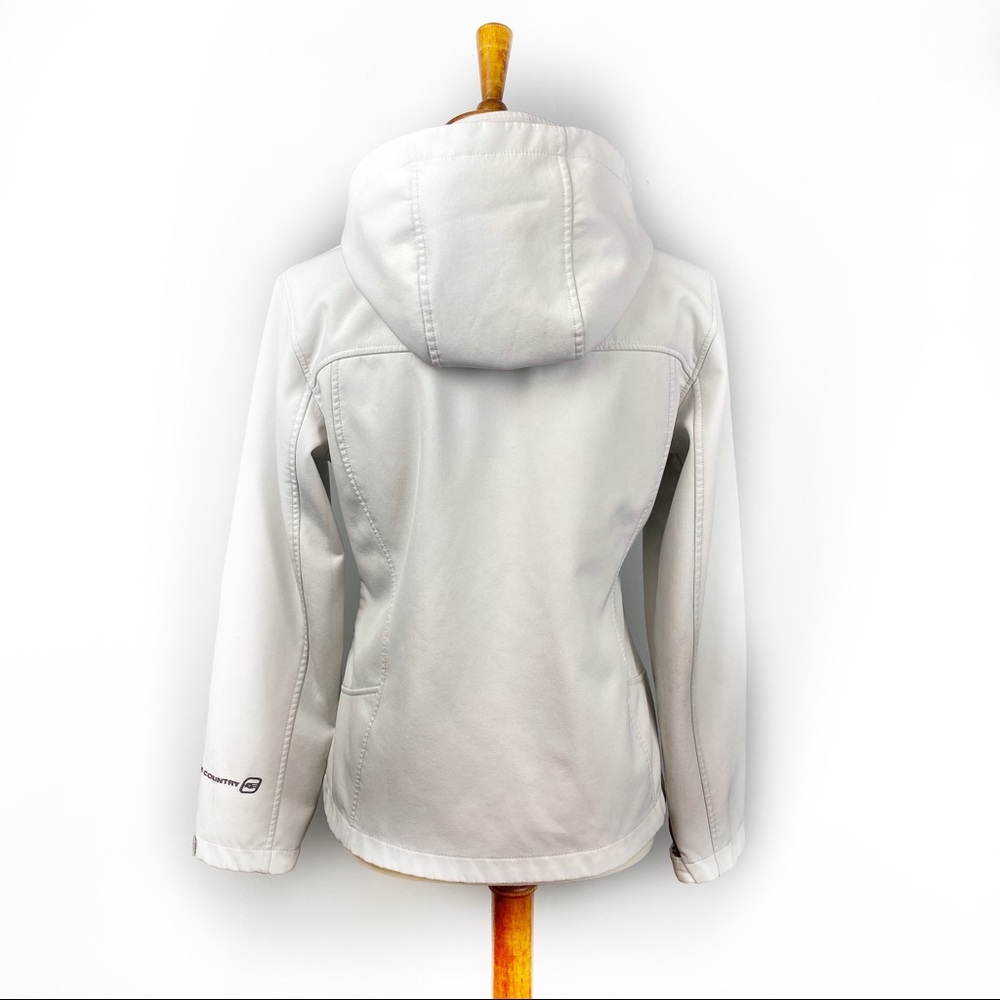 Free Country Women’s Softshell Fleece Lined Hooded Jacket Ivory Gray S - Picture 4 of 8